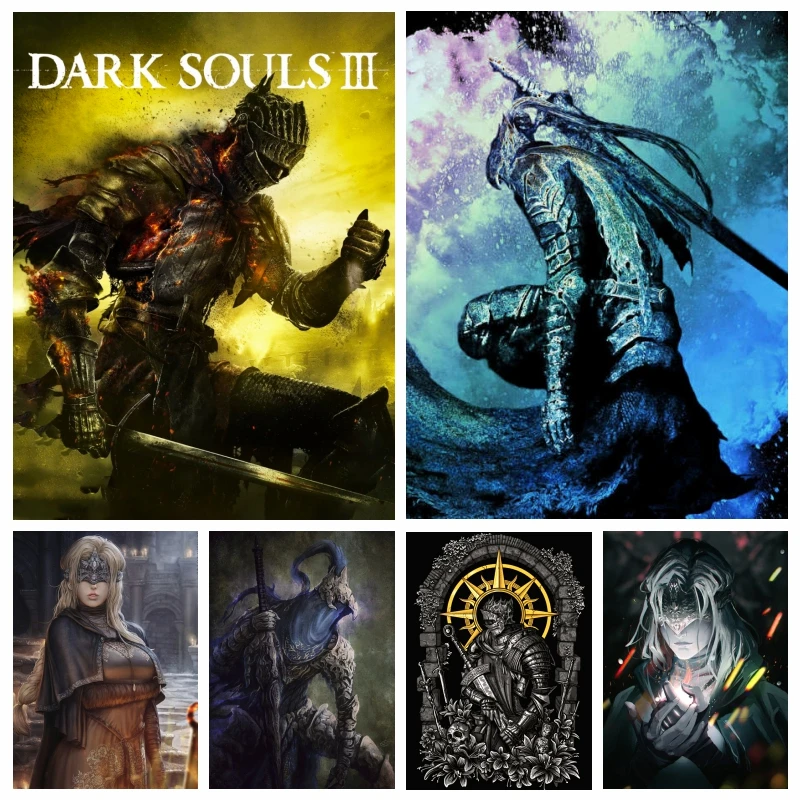 Classical Japanese Video Game Dark Souls Diamond Painting Gothic Artorias The Abysswalker Poster Embroidery Cross Stitch Decor