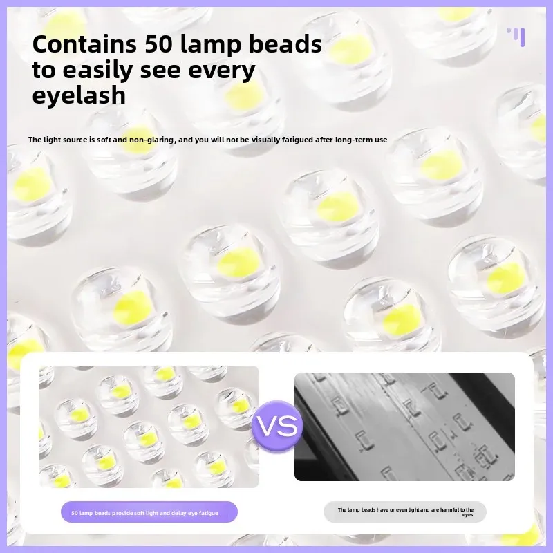 Professional Nail Lash Beauty Lamp Portable Foldable Eye-Care Super Bright Eyelash Tattoo Light for Home Service Tool