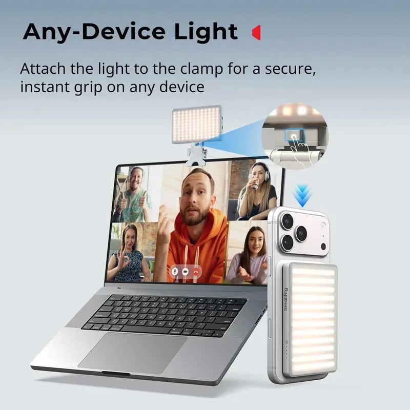 مصباح فيديو LED قابل للفصل SmallRig M3 مع حامل مشبك MagSafe وقت تشغيل 150 دقيقة للهاتف المحمول/سطح المكتب/الكمبيوتر المحمول #3