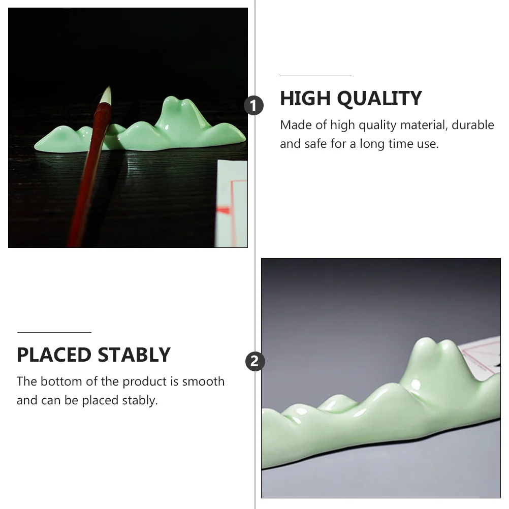 Ceramic Calligraphy Brush Shelf Pen Holder for Chinese Writing Painting Tools Study Accessory Smooth Stable Polished
