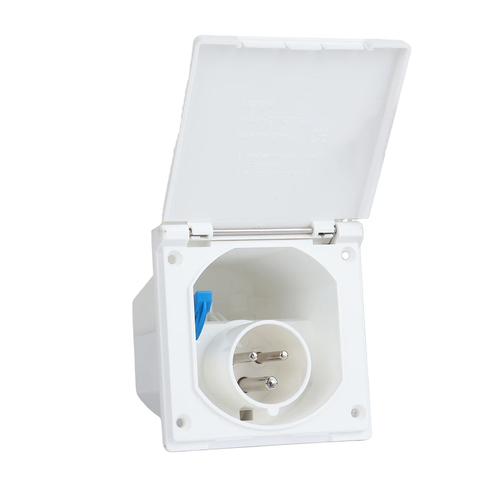 Toma de corriente externa RV de 240V y 16A con cubierta, enchufe impermeable para accesorios de caravana y Camper, 1 ud.