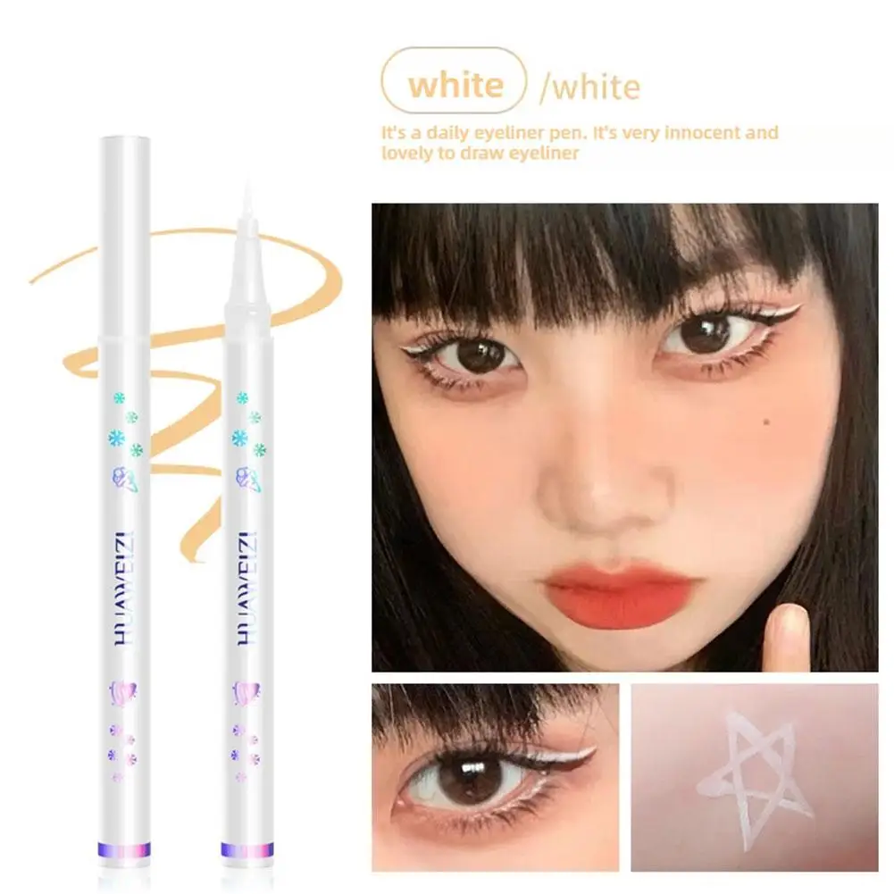 Stylo Eyeliner liquide blanc couché, crayon ver à soie, éclaircit les coins imperméables, fard à paupières lisse, Pigment pour les yeux Ultra-fin de V4Y8