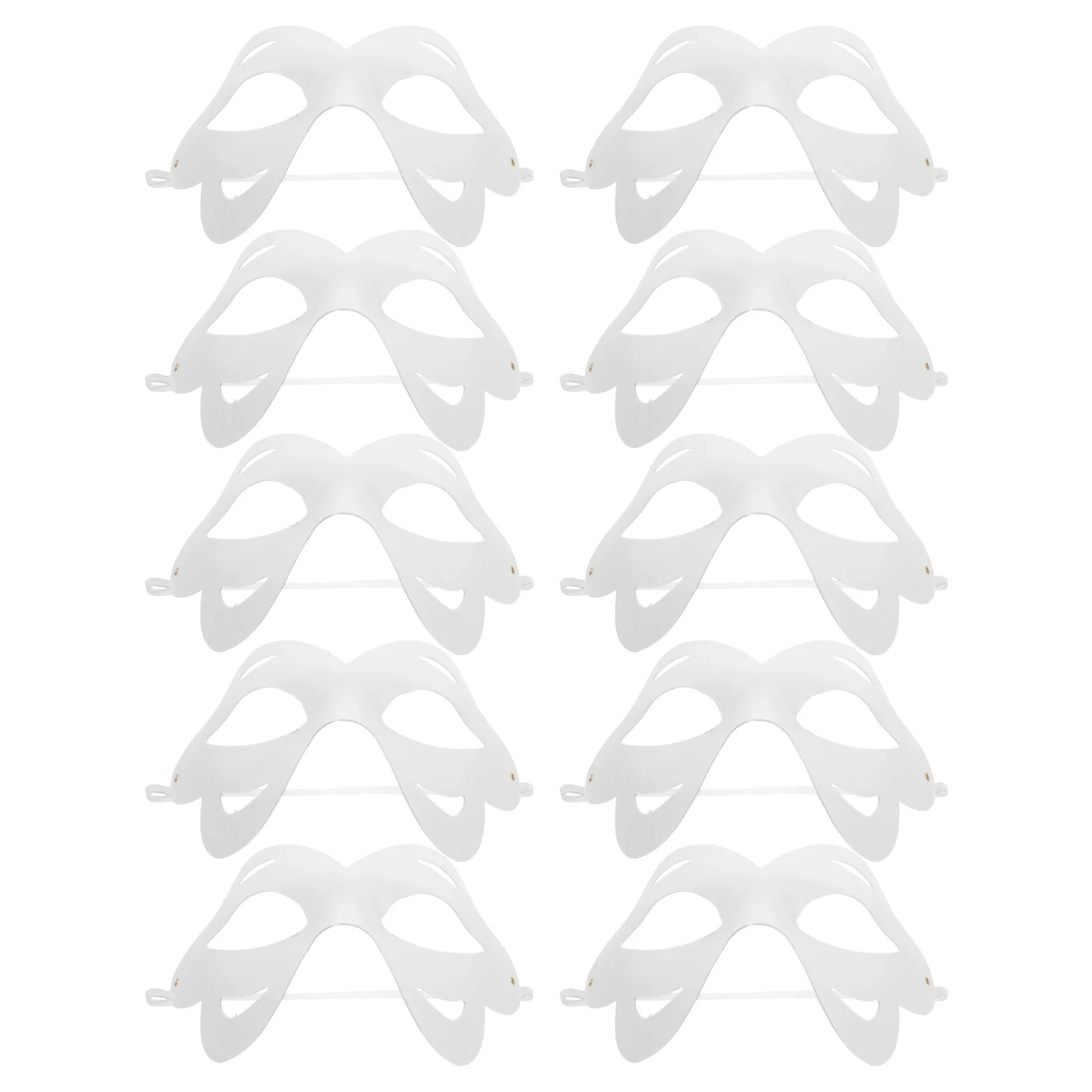 

10pcs Hand-Painted Diy Paper Pulp Craft Blank Face Masks For Cosplay Easter Mardi Party Masks Theater Party Decor