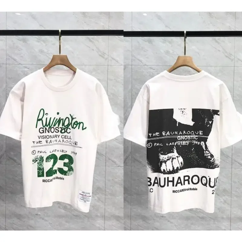 Nieuwe Amerikaanse Straat RRR123 T-shirts Retro Fading Gewassen Oude Katoenen Tees Oversized Ronde Hals Korte Mouw Casual Mannen Vrouwen Tops