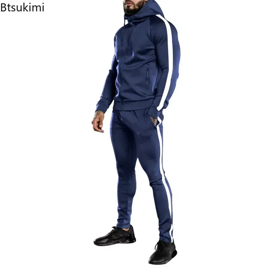 2024 Training&Jogging Wear Tracksuits Sets for Men Autumn Winter Hoodie and Pants Suit Sets Zip Up Jacket Jogger Fitness Sets