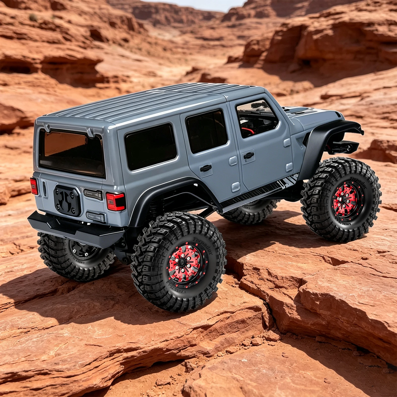 4pcs 1.3 inch Rubber Tyre & Metal Beadlock Wheel Set for 1/18 TRX4M Ascent18 1/24 Axial SCX24 AX24 RC Crawler Car Upgrade Parts view 6
