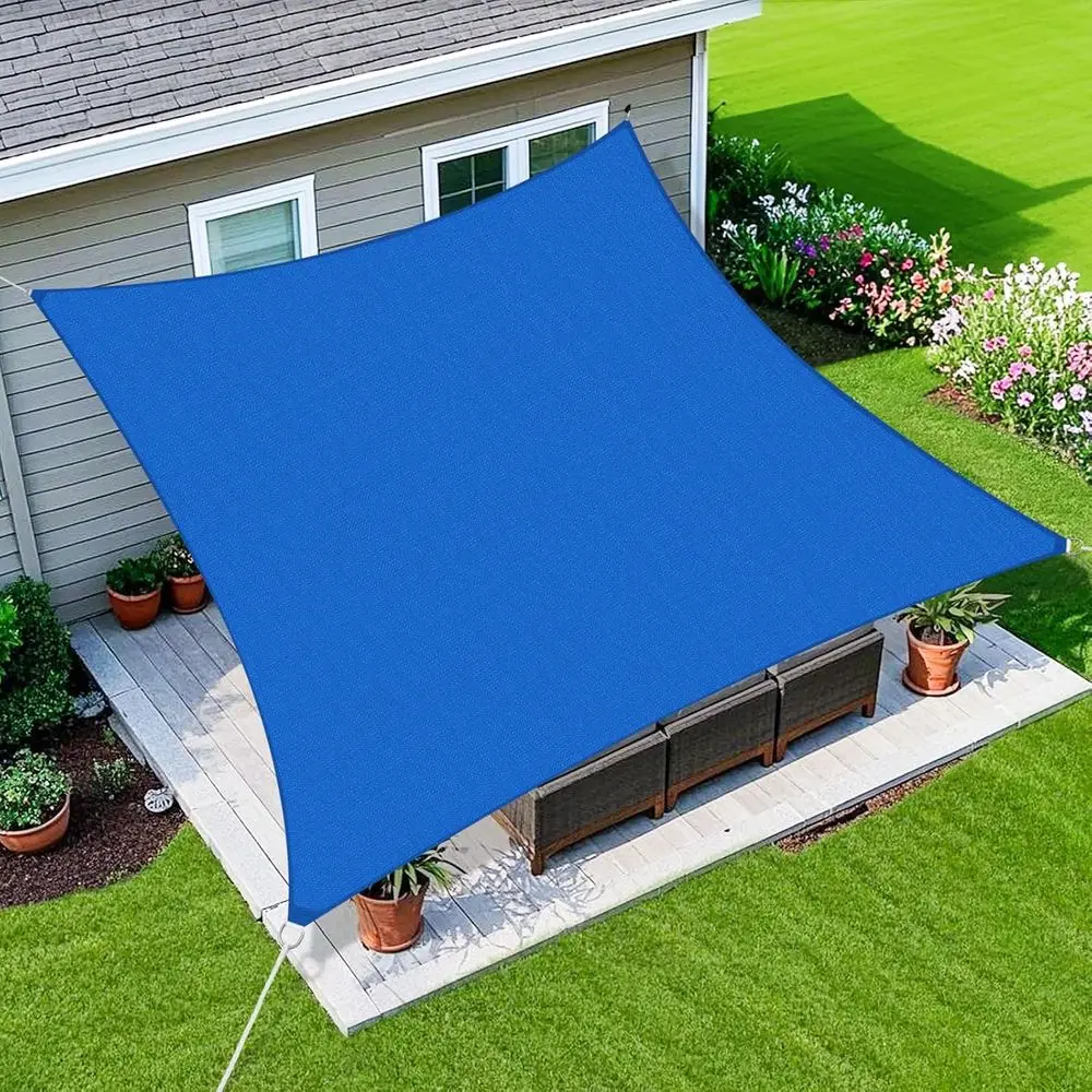 

Тент-парус от солнца 20'x26' с изогнутыми краями, синий, дышащий, блокирующий 95% УФ-излучение, для улицы, патио, сада, двора (изготовление на заказ)