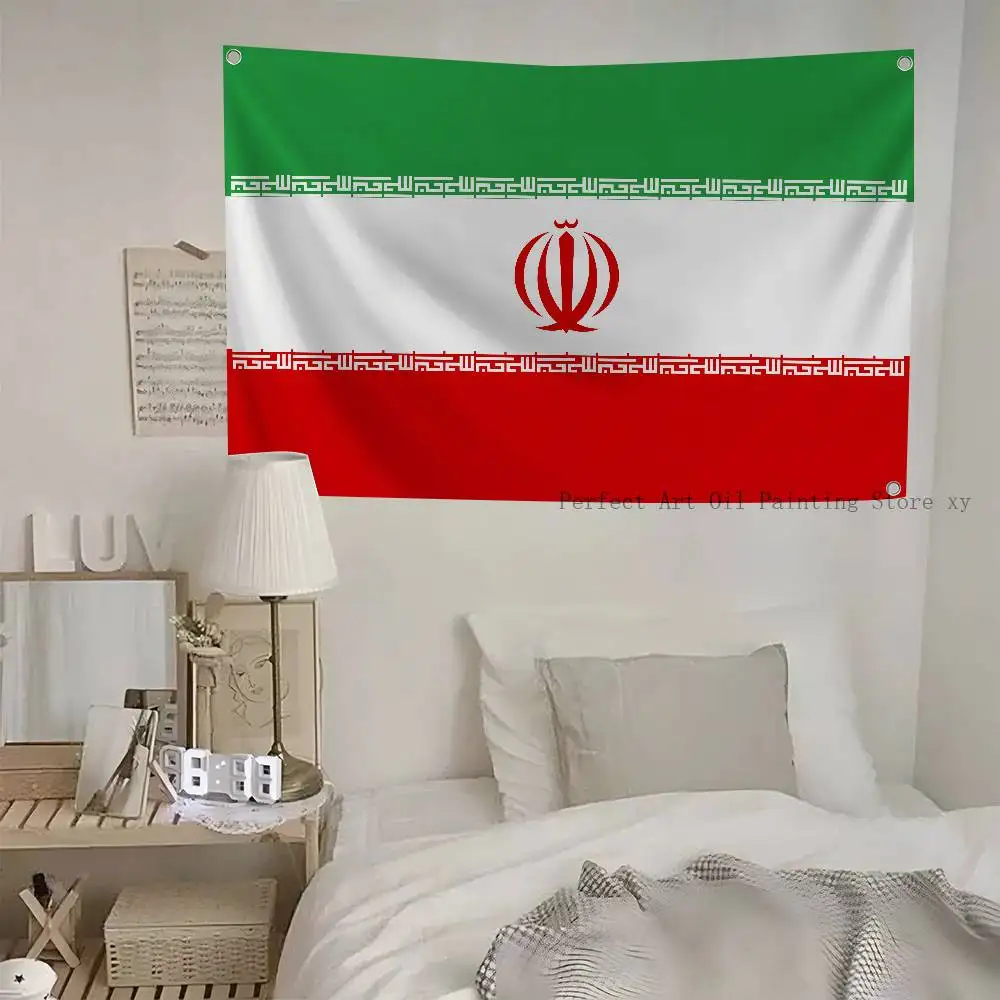 Iran-Flagge, Banner, Vier-Loch-Flagge, Polyester, Outdoor-Dekoration, Raumästhetik
