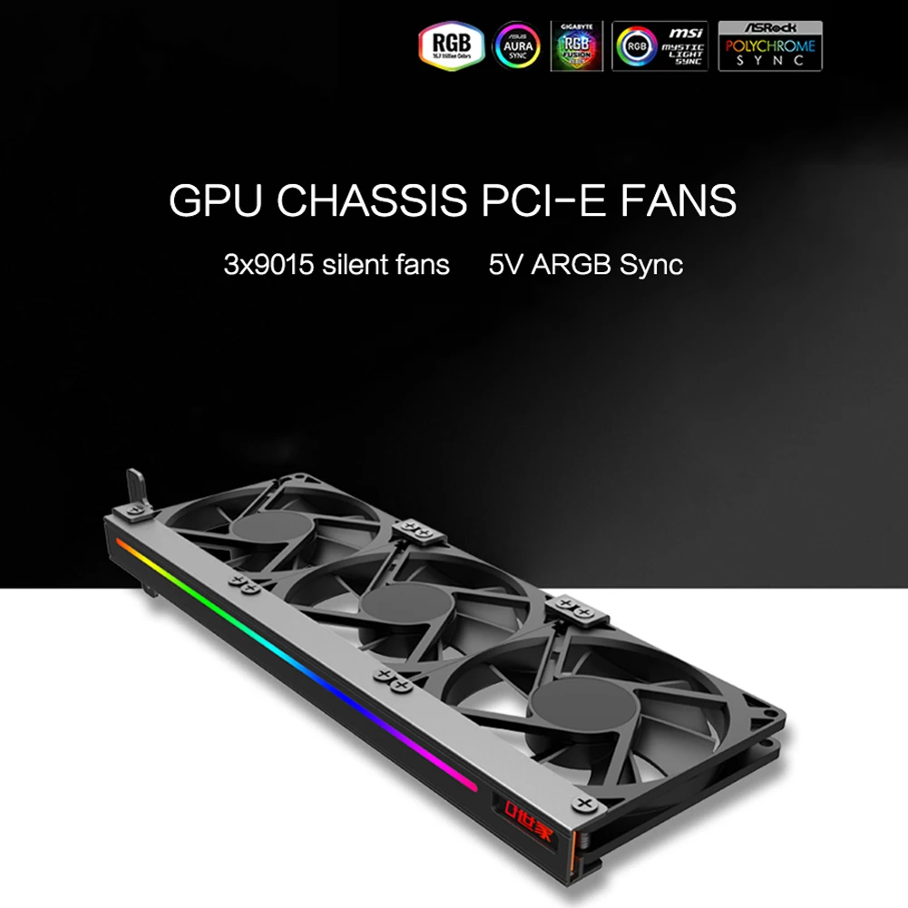 VC-C270H 300x100x20mm Universal Side ARGB 5V 3Pin Addressable Headers GPU Silent Cooling Fan for Most Graphics Cards