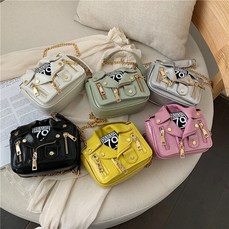 Locomotive Fashion Women's Bag 2025 New Korean Version Personalized Bag Chain Bag Single Shoulder Messenger Bag Jacket Fashion