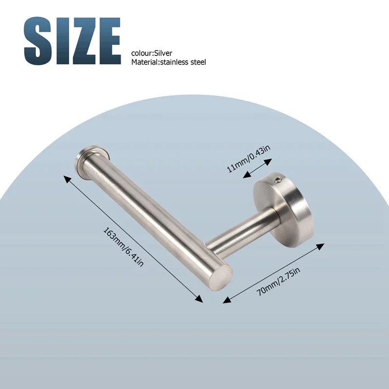 Porta carta igienica in acciaio inossidabile SUS 304, porta fazzoletti rotondi, dispenser per rotoli di carta