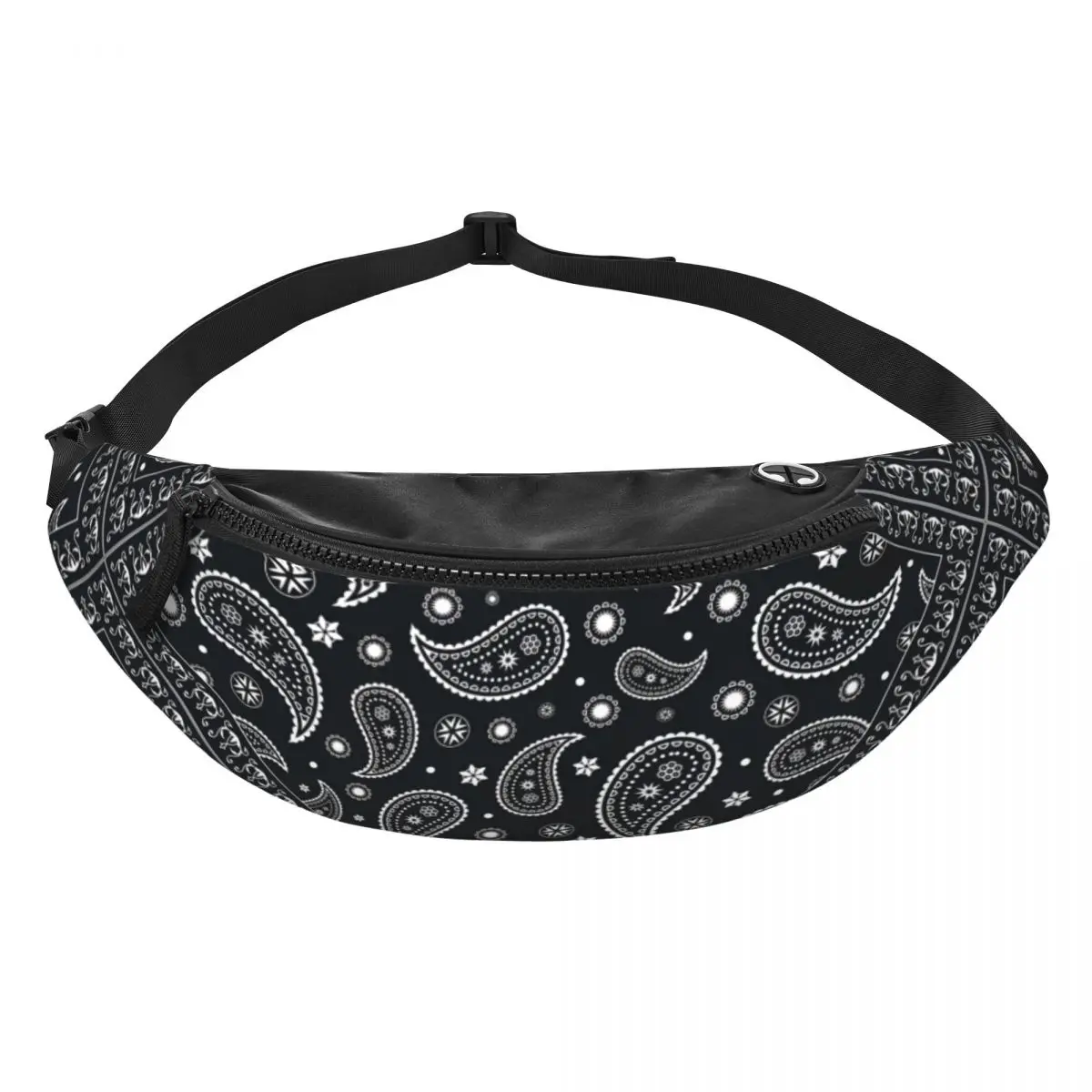 Custom Classic Ethnic Floral Paisley Art Fanny Pack Women Men Casual Crossbody Waist Bag for Traveling Phone Money Pouch