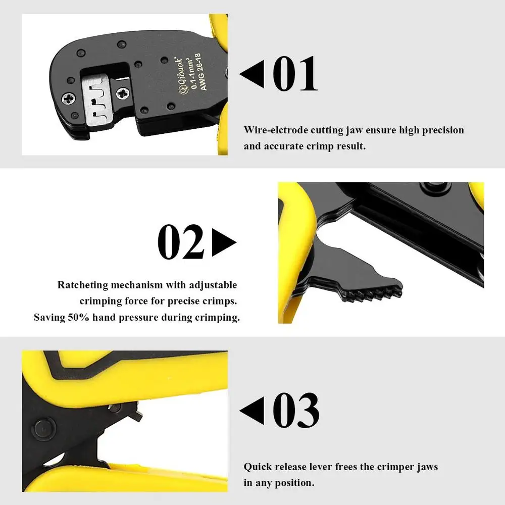 Ratcheting Crimper Plier Kit with 460pcs JST-XH Connectors DIY Electronics Tool Set High Quality Alloy Steel AWG26-18 XH 2.54mm