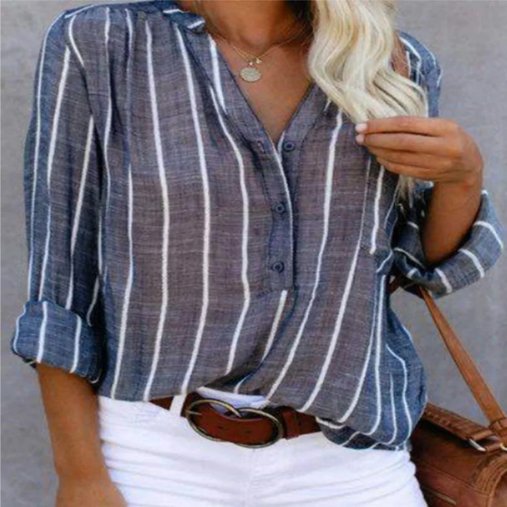 2024 New Women\'s Blouse Fashion Stripe Shirt Top Blusas Mujeres Verano Топы Blouses For Women Fashion Кроп Топ Женский