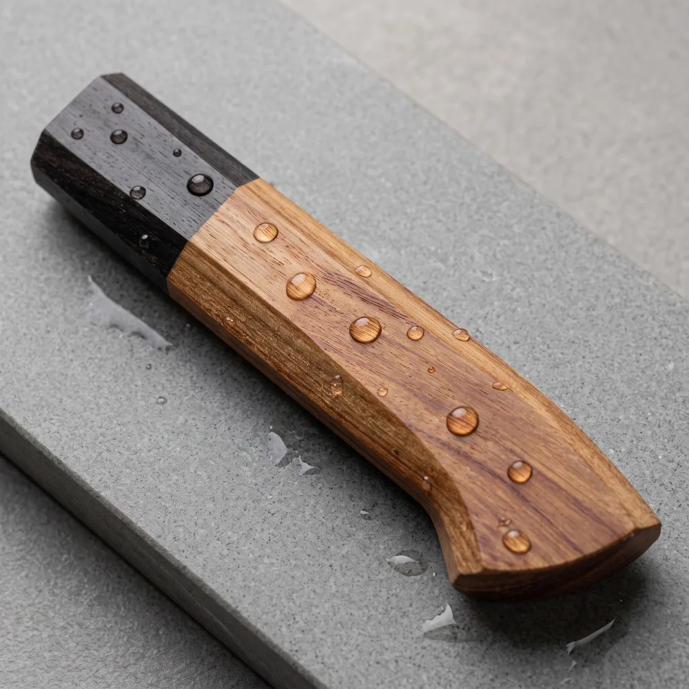 Natural Spliced Timber Knife Handle, Hand Polished Wooden Handle Blank, Outdoor Straight Knife Modification Parts