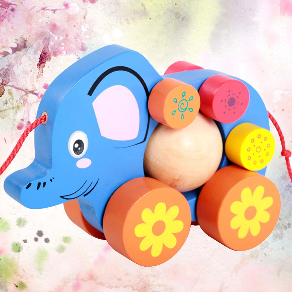 1 Stuks Olifant Trekt Karretje Auto Leuk Baby Jongen Kinderen Cartoon Creatief Vermaak Cadeau Ontwikkeling Praktische Vaardigheden