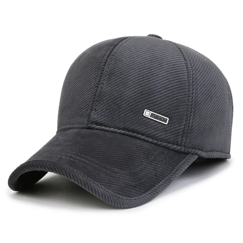 Casquette de baseball en velours côtelé pour hommes avec oreillettes, chapeau de camionneur, chapeau de papa, sports de plein air, coupe-vent,