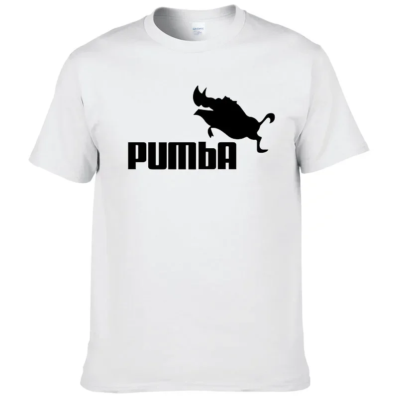 PUMBA Printed T-shirt Summer Hip-hop Sports Bottom Short-sleeved Flying Boar Wild  Spoof Creativity Man Five-quarter S