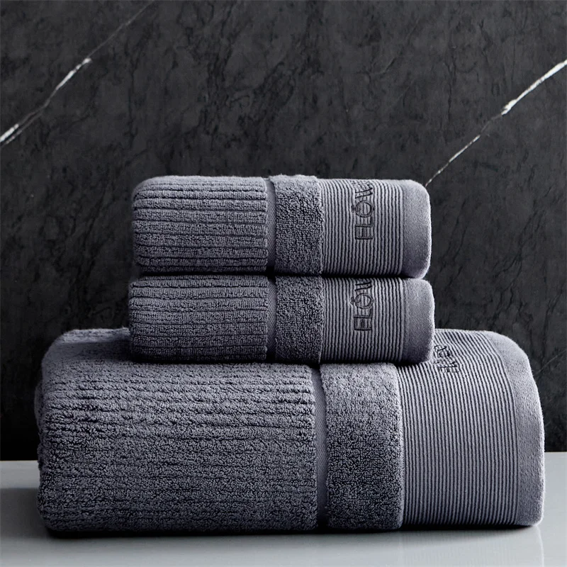 Luxury 100%Cotton Towel Set, Face Bath Towels, Soft and ComfortableSolid White Grey, Blue,Hotel, Home Washcloth,Water Absorbent