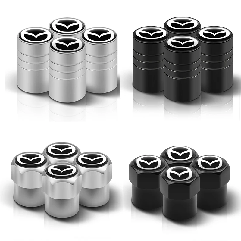 4Pcs Car Metal Wheel Tire Air Valve Dust Caps Bolt-In Accessories For Mazda Speed MS 3 6 CX-3 CX-5 CX-8 Demio MPS Axela Atenza