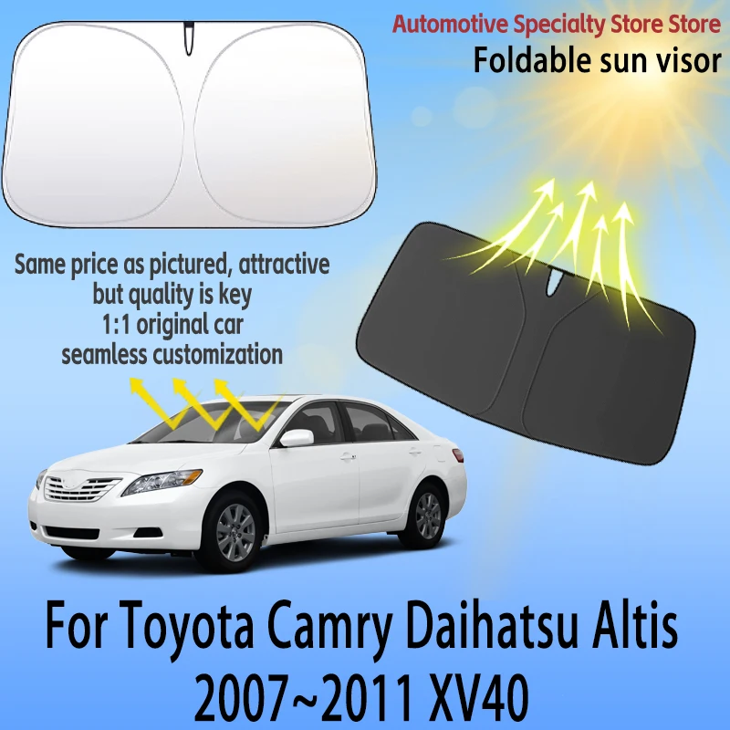 

Для Toyota Camry XV40 2007-2011: Солнцезащитный складной экран на лобовое стекло, защита от УФ-лучей, солнцезащитная шторка, защита конфиденциальности, автомобильные аксессуары