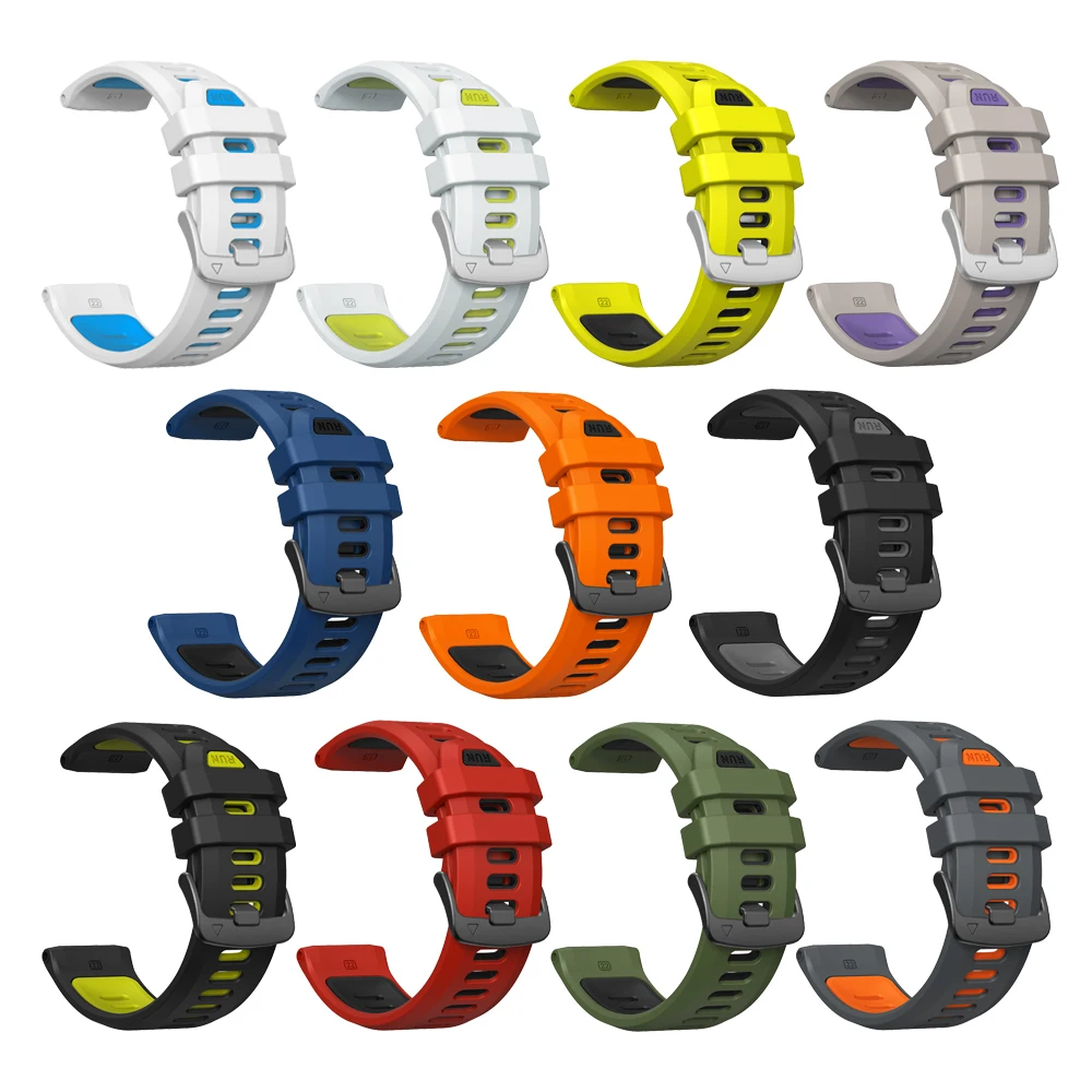 22 مللي متر الرياضة سيليكون حزام الساعات ل Garmin Forerunner 970 965 955 الشمسية الفرقة سوار حزام استبدال معصمه اكسسوارات