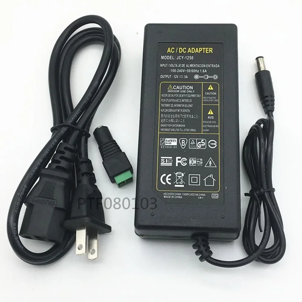 12V adapter DC12V universele adapter 5A AC 110V 220V 240 V, voor DC 12V 5A LED licht met voeding