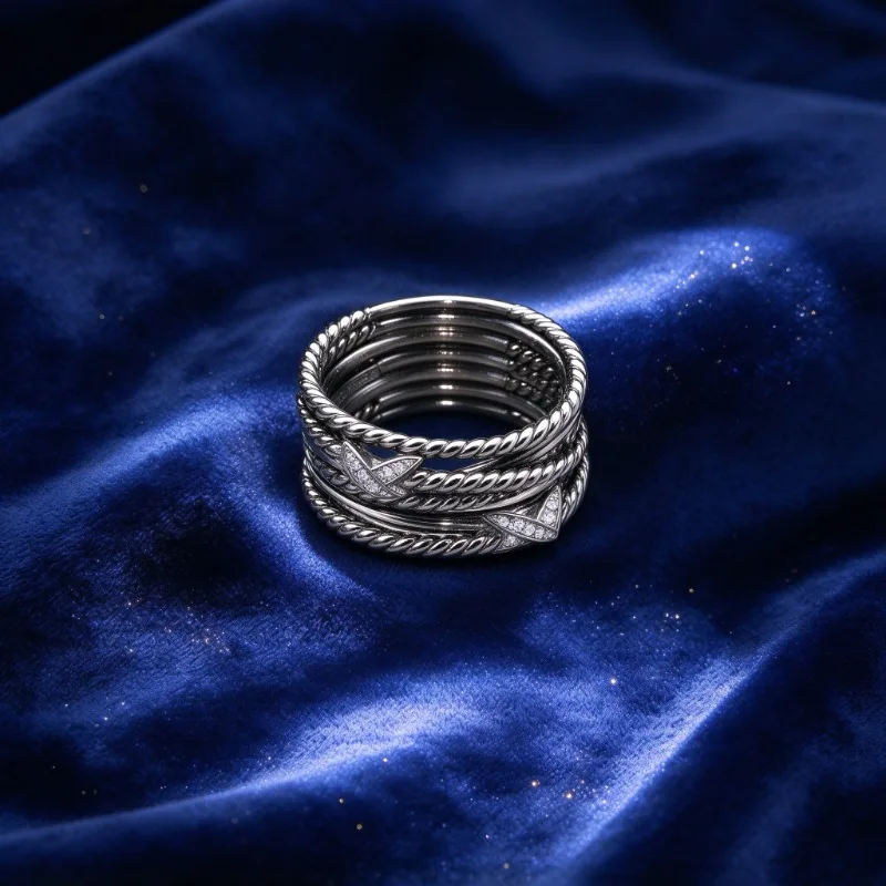 Women Minimal Spiral Twist Rope Finger Ring Classic Twisted Cable Stacking Ring Anti-fade Metal Fashion Jewelry Gift for Anniversary Wedding Party