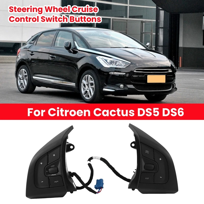 

98004092ZD Car Steering Wheel Cruise Audio Volume Control Switch Buttons For Citroen Cactus DS5 DS6