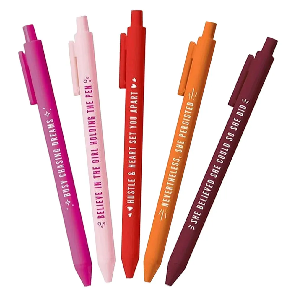 

5 Pcs Motivational Pens Gel Ballpoint Funny Office Supplies Plastic Work