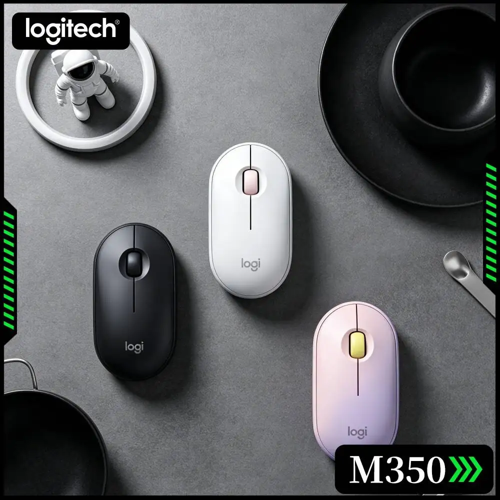 Logitech M350 PEBBLE Silent Click Fine Tracking Wireless Mouse 2.4G Bluetooth For Notebook PC Tablet Home Office Use