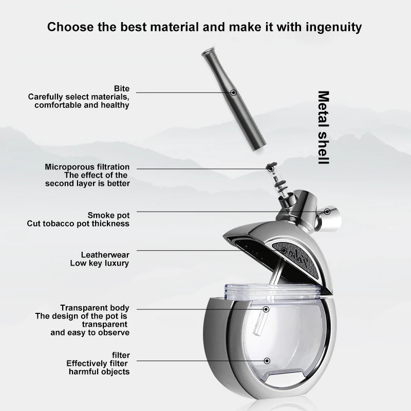 ZOBO الشيشة الأنابيب سبائك الزنك الصغيرة التي يسهل اختراقها تصفية حامل السجائر الرجال والنساء النرجيلة مجموعة مزدوجة تصفية الدخان الأنابيب مجموعة التبغ