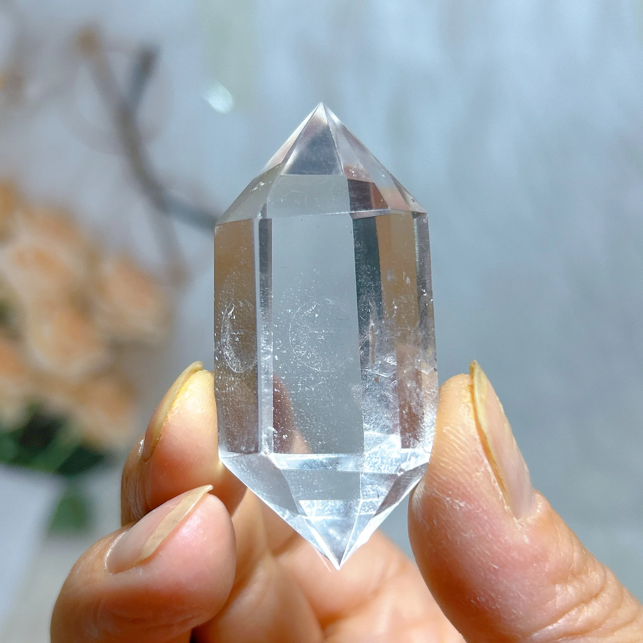 Healing Natural Brazil Crystals Clear Quartz Double Point Tower High Quality Ornament Home Decorations Room Decor Mineral Gift