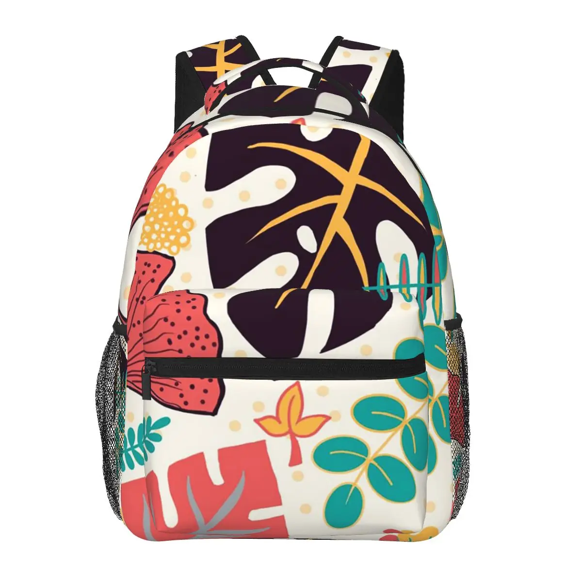 

Vibrant Tropical Palm Leaf Pattern Student Backpack School Bag Hiking Travel Daypack for Men Women Fashion Bookbag Shoulder Bags