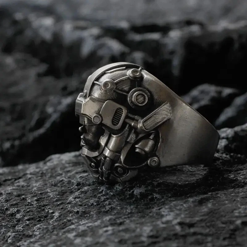 Gothic Punk Mechanical Girl Rings Opening Adjustable Robot Rings for Men Women Cool Rings Party Jewelry Fashion Accessories