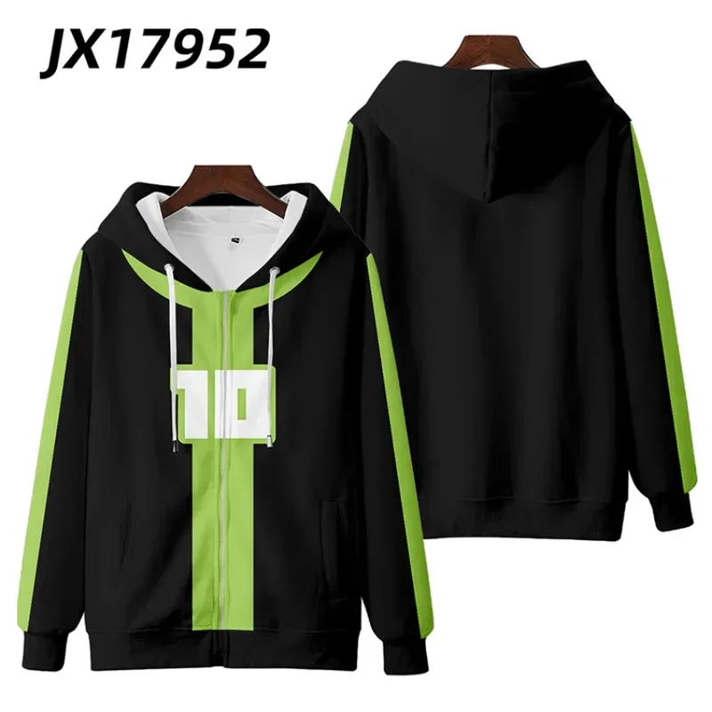 Ben10 Alien Force Hoodie Halloween Cosplay Costume Boys Kids Adult 3D Print Long Sleeve Hooded Jacket Zipper Sweatshirt