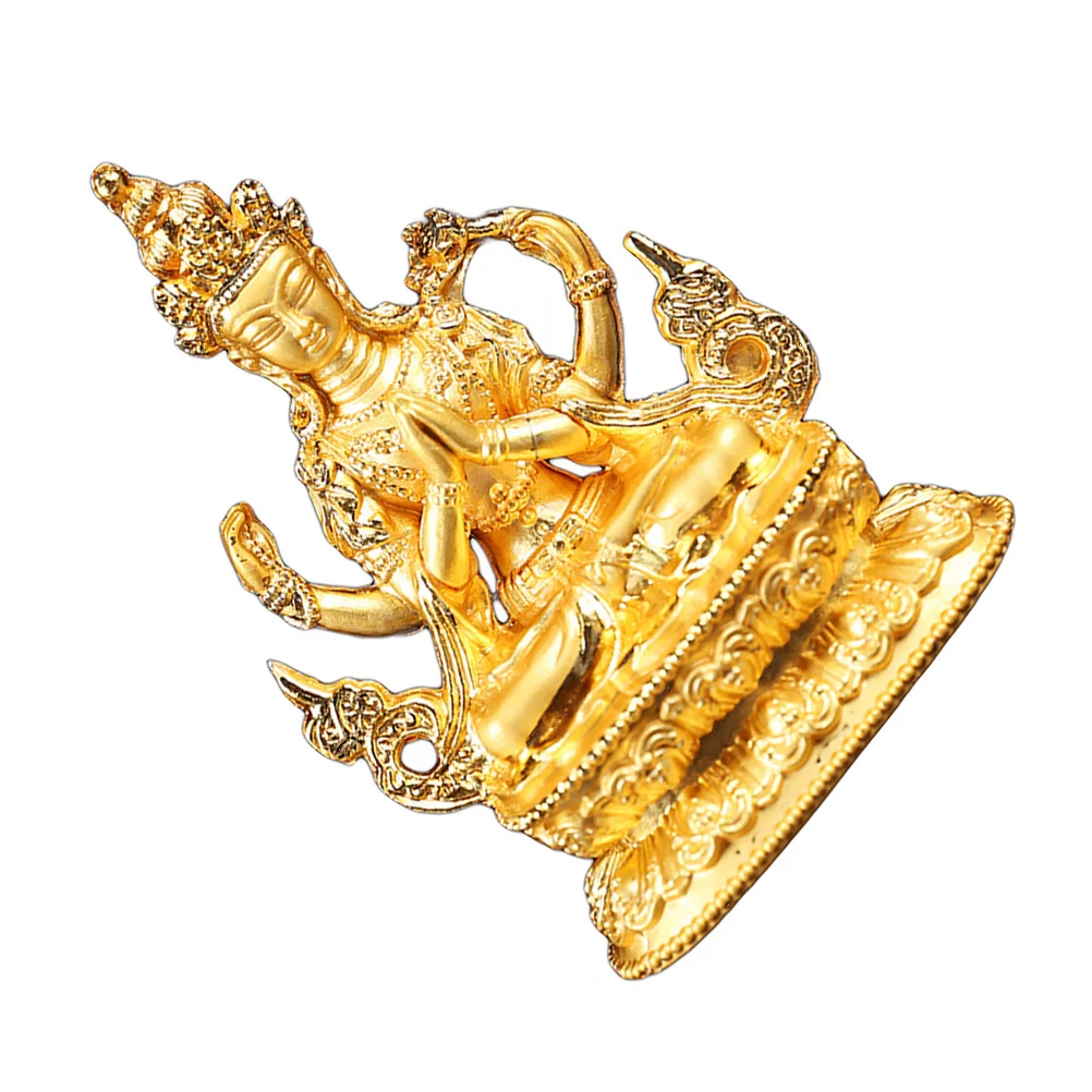 

Statue Alloy Craft Golden Desktop Decor For Home Buddhism Theme Craft Temple Religious Decoration