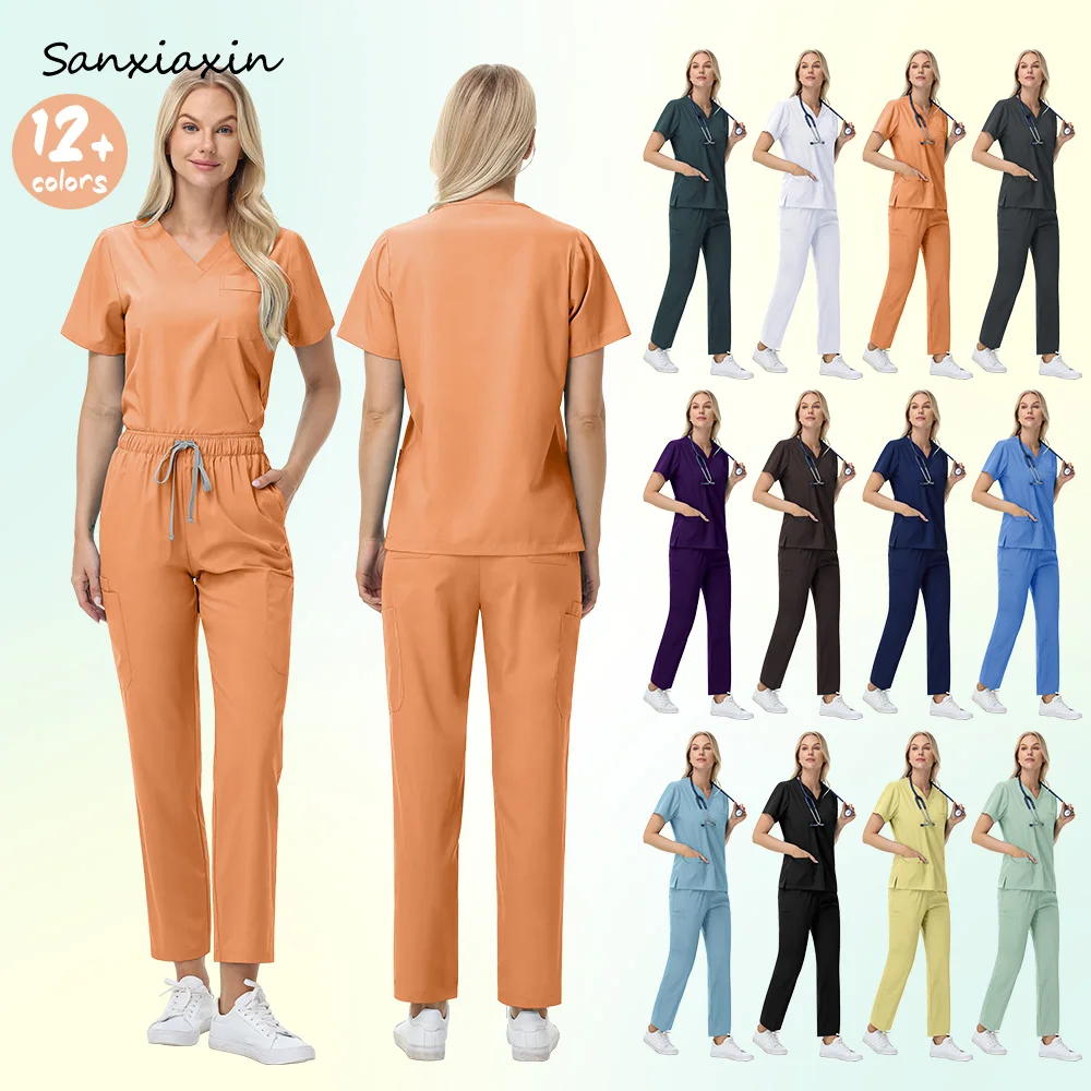 

Ветеринарная рабочая униформа, костюм, комплект из матового топа и брюк, прочная ткань, костюм доктора, женская рабочая одежда для медсестры, униформа для кормления