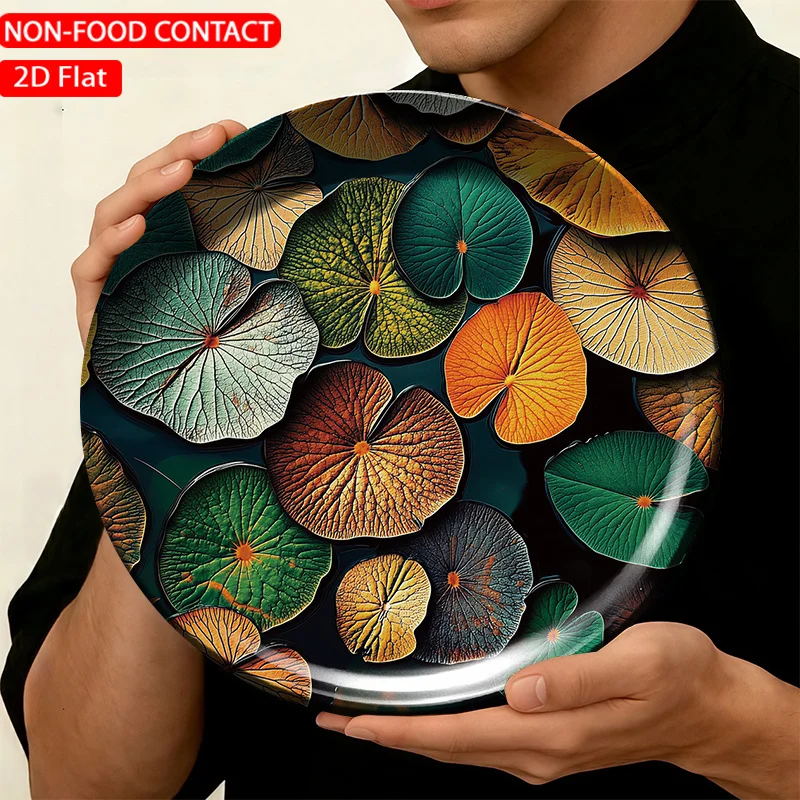 1pc FORJN Modern Ceramic Decorative Plate - Round Wall Plate Suitable, Living Room,, Elegant -Shaped Plate for Dining Table