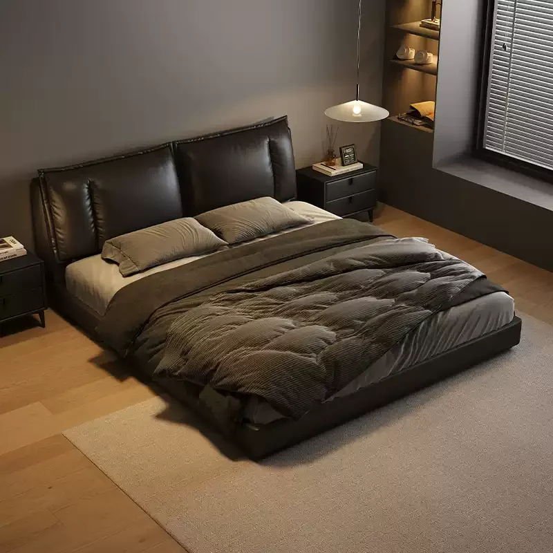 

Single Nordic Double Bed Frame Simple Black Pretty Italian Modern Hotel Bed Bedroom Craft Villa Japanese Muebles Patio Furniture