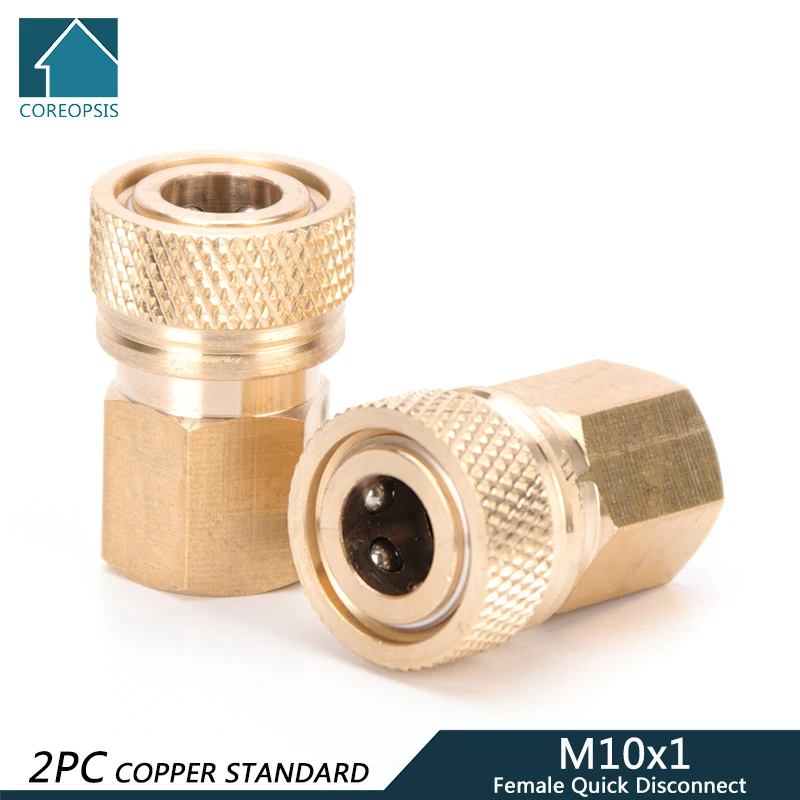 M10 Thread Quick Release Couplings Disconnect 8mm Air Refilling Coupler Sockets Copper Quick Connectors Releasing Fittings 2pcs