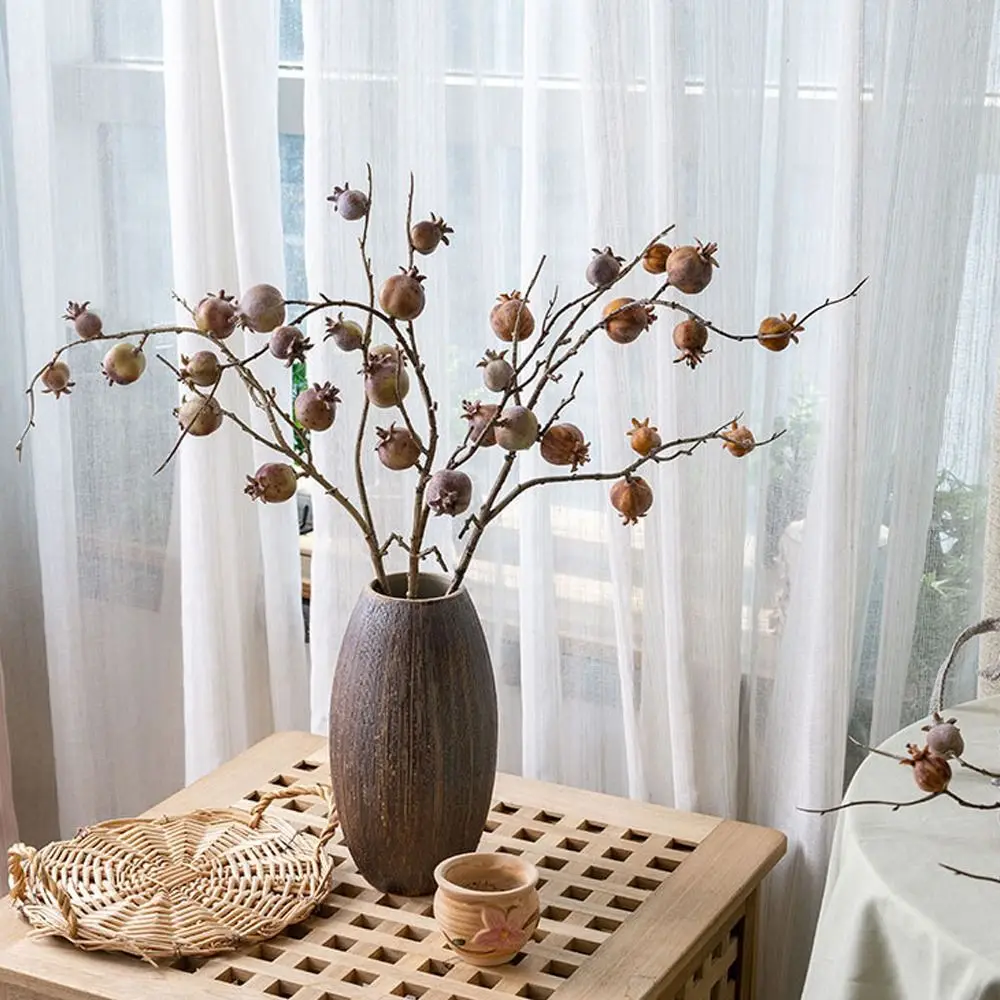 

11 Fruit Artificial Pomegranate Branches Plastic Handmade Foam Fruits Branches Elegant Realistic Fake Plants Wedding Party Decor