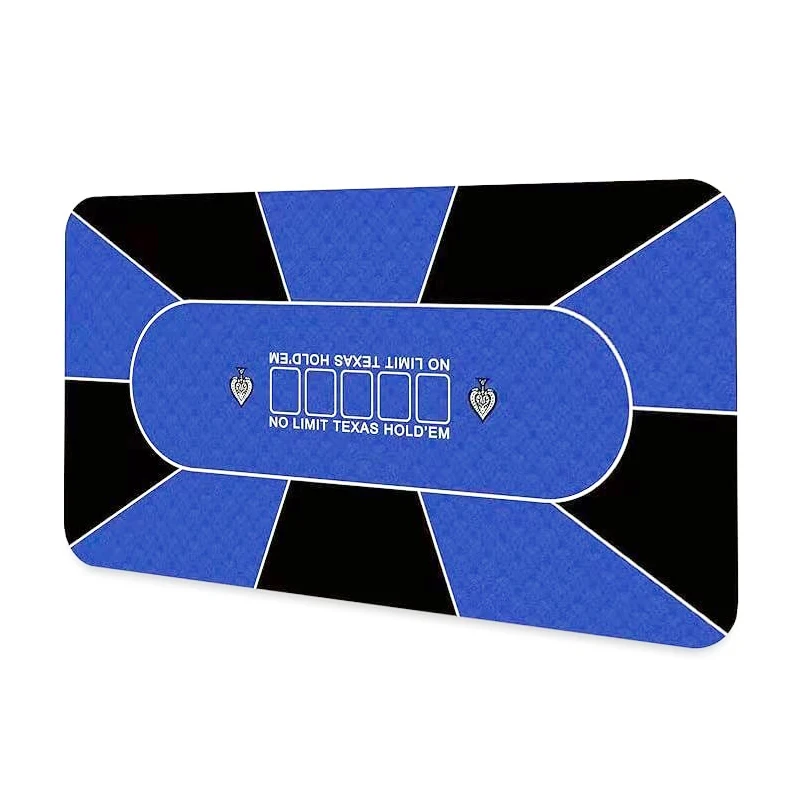 120-×-60-センチメートルブルーテキサスホールデムポーカーゲームマットゴムポーカーゲームマットホリデーギフトエンターテイメントアクセサリー