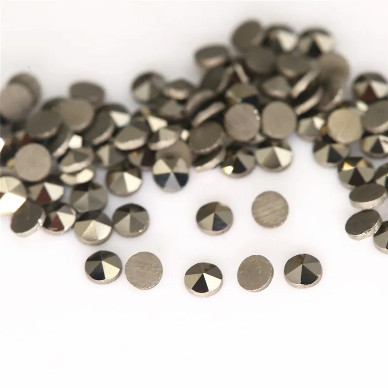 Drilling up 0.8~2mm Round Shape Flat Back Loose Brass color Marcasite Stone Beads For DIY Jewelry