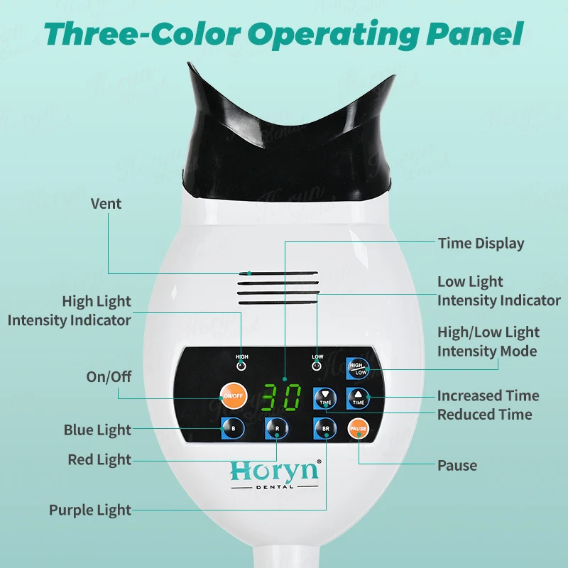 40W Dental Cold Light Lamp 3Color/Blu-ray Teeth Whitening Machine Bleaching Accelerator Device LED Light Dentistry Tool