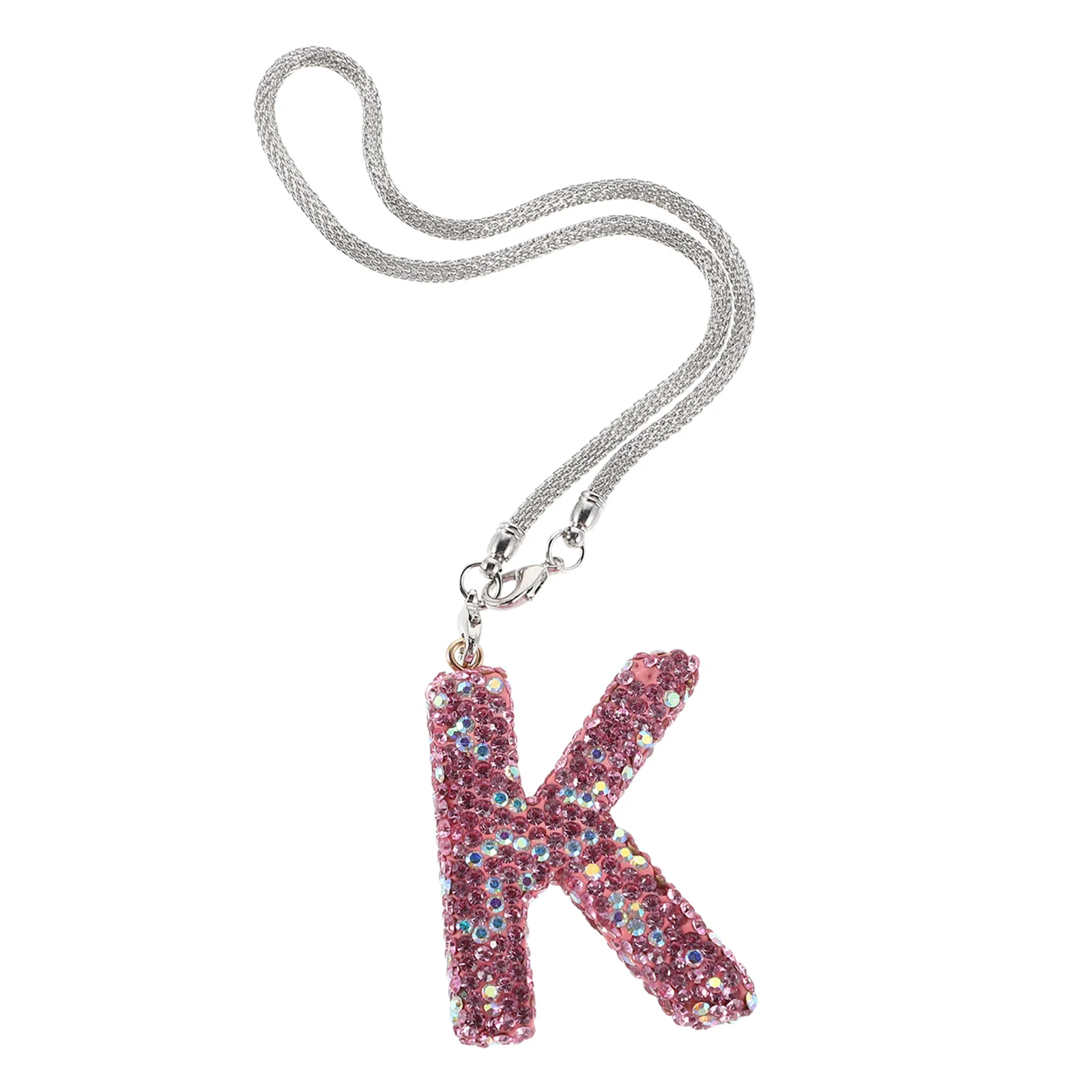 

Bling Letter Car Hanging Ornament Rhinestone Butterfly Bow Ceramic Pendant for Rearview Mirror Cute Interior Decoration Women