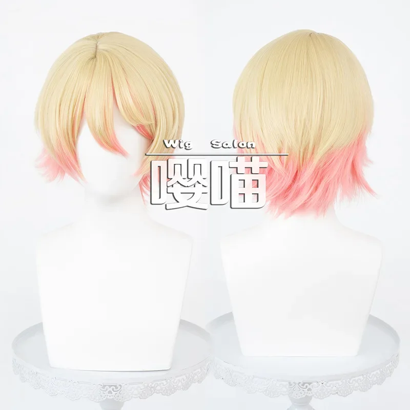 Peluca de Cosplay Tenma Saki Tenma Tsukasa de alta calidad, coletas de doble Color, pelucas de Anime, pelo sintético resistente al calor + gorro de peluca gratis