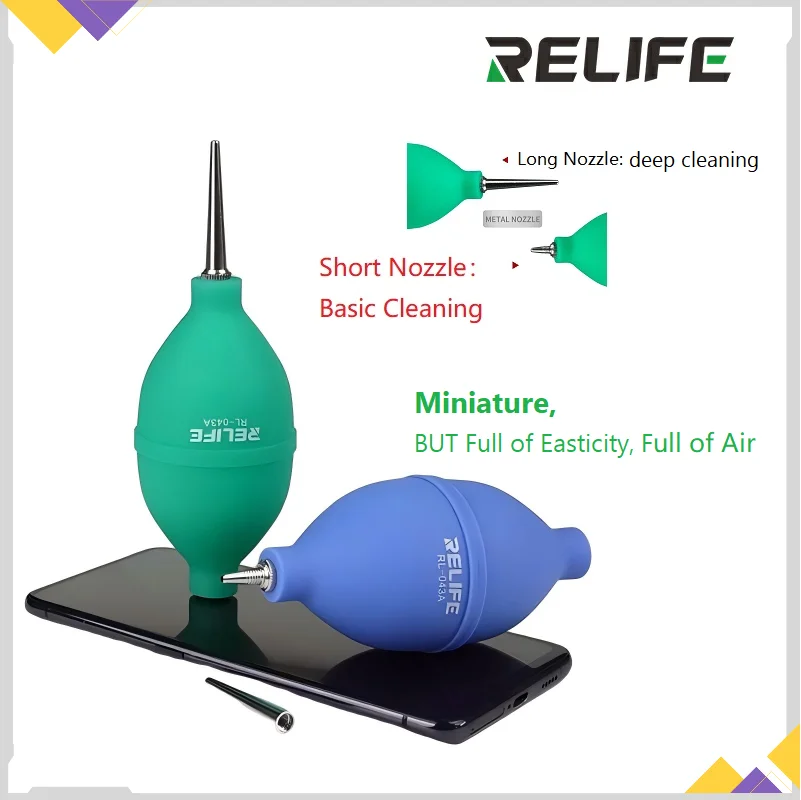

RL043A Dust Cleaner Long Short Nozzle Basic Deep Cleaning Mobile Phones Watches Precision Circuit Board Cameras Powerful Airflow