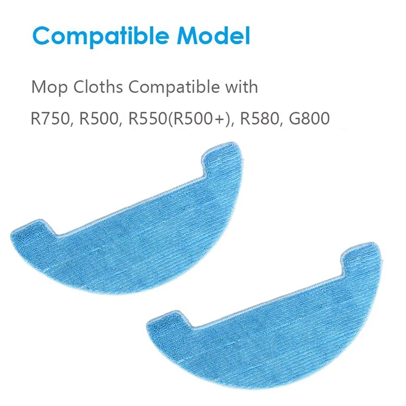 4 Pack Replacement Mops Kit R500, R550(R500+), R580, R750, G800, G850 Robotic Vacuum Mop