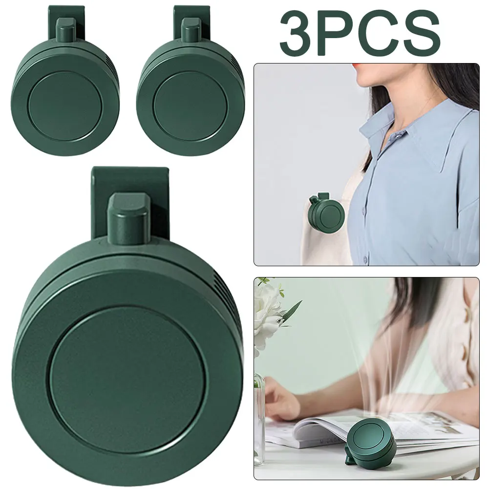 

Беспроводной мини-вентилятор-клипса на шею/пояс, USB, 3 скорости (зеленый)